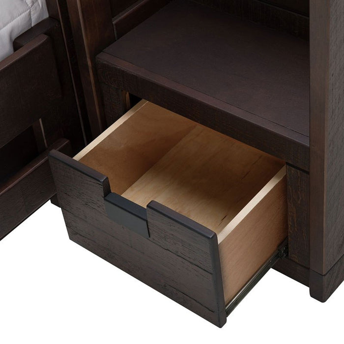 Elements International Vista Twin over Full Bunk Bed with Staircase in Brown - Vida Furniture (Laredo,TX)