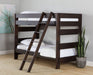 Elements International Vista Twin over Twin Bunk Bed with Ladder in Brown - Vida Furniture (Laredo,TX)