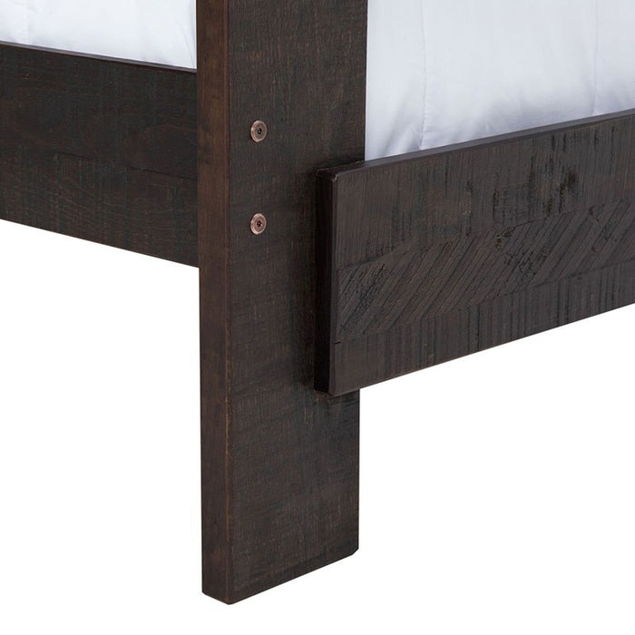 Elements International Vista Twin over Twin Bunk Bed with Ladder in Brown - Vida Furniture (Laredo,TX)