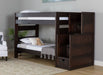 Elements International Vista Twin over Twin Bunk Bed with Staircase in Brown - Vida Furniture (Laredo,TX)