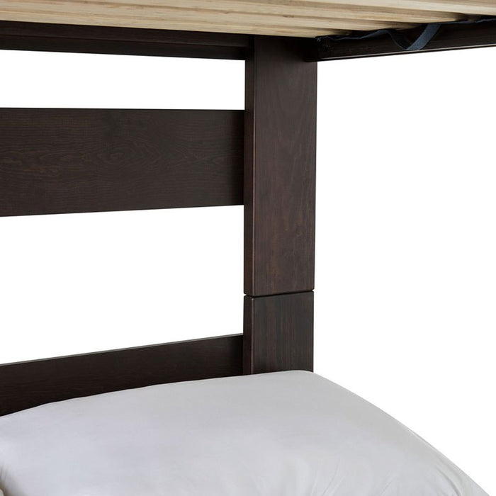 Elements International Vista Twin over Twin Bunk Bed with Staircase in Brown - Vida Furniture (Laredo,TX)