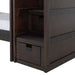Elements International Vista Twin over Twin Bunk Bed with Staircase in Brown - Vida Furniture (Laredo,TX)
