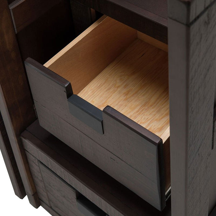 Elements International Vista Twin over Twin Bunk Bed with Staircase in Brown - Vida Furniture (Laredo,TX)