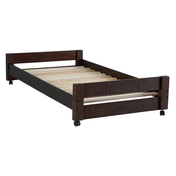 Elements International Vista Twin over Twin Super Loft Bed with Desk and Bookcase in Brown - Vida Furniture (Laredo,TX)