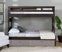 Elements International Vista High Top Twin over Full Bunk Bed with Ladder in Brown - Vida Furniture (Laredo,TX)