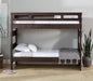 Elements International Vista High Top Twin over Twin Bunk Bed with Ladder in Brown - Vida Furniture (Laredo,TX)