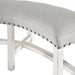 Elements International Condesa Round Bench in White - Vida Furniture (Laredo,TX)