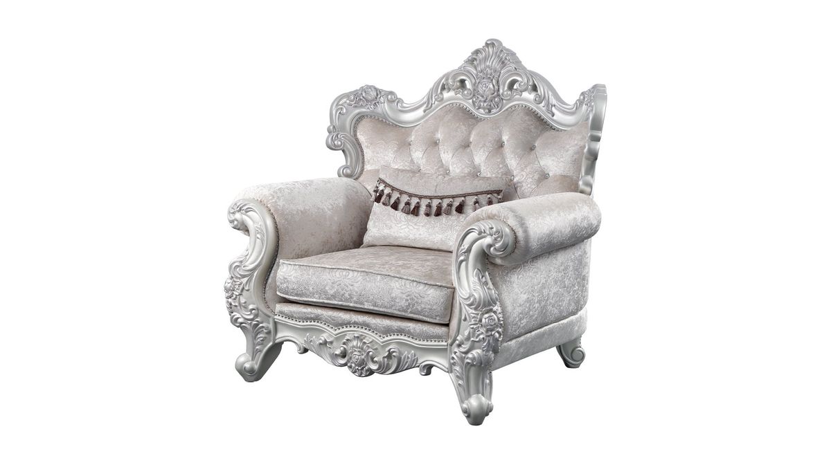 Galaxy Home Melrose Chair in Silver - Vida Furniture (Laredo,TX)