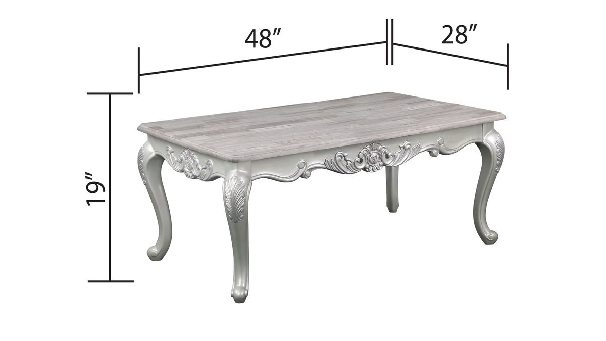 Galaxy Home Melrose Coffee Table in Silver - Vida Furniture (Laredo,TX)