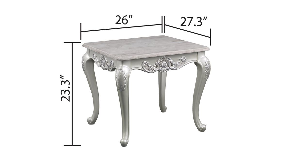 Galaxy Home Melrose End Table in Silver - Vida Furniture (Laredo,TX)