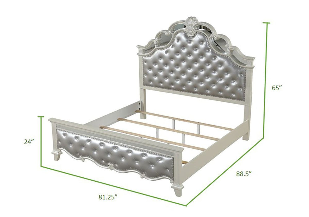 Galaxy Home Milan King Bed in White - Vida Furniture (Laredo,TX)