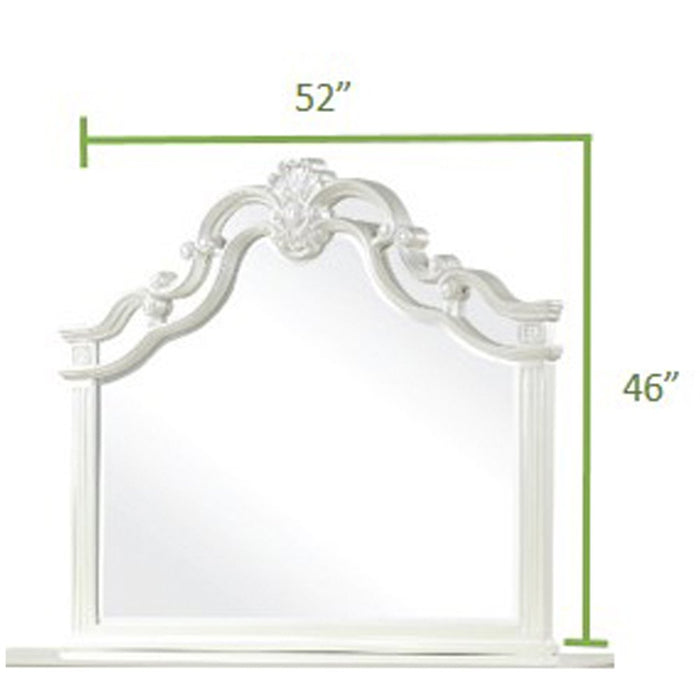 Galaxy Home Milan Mirror in White - Vida Furniture (Laredo,TX)