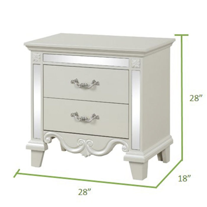 Galaxy Home Milan Nightstand in White - Vida Furniture (Laredo,TX)