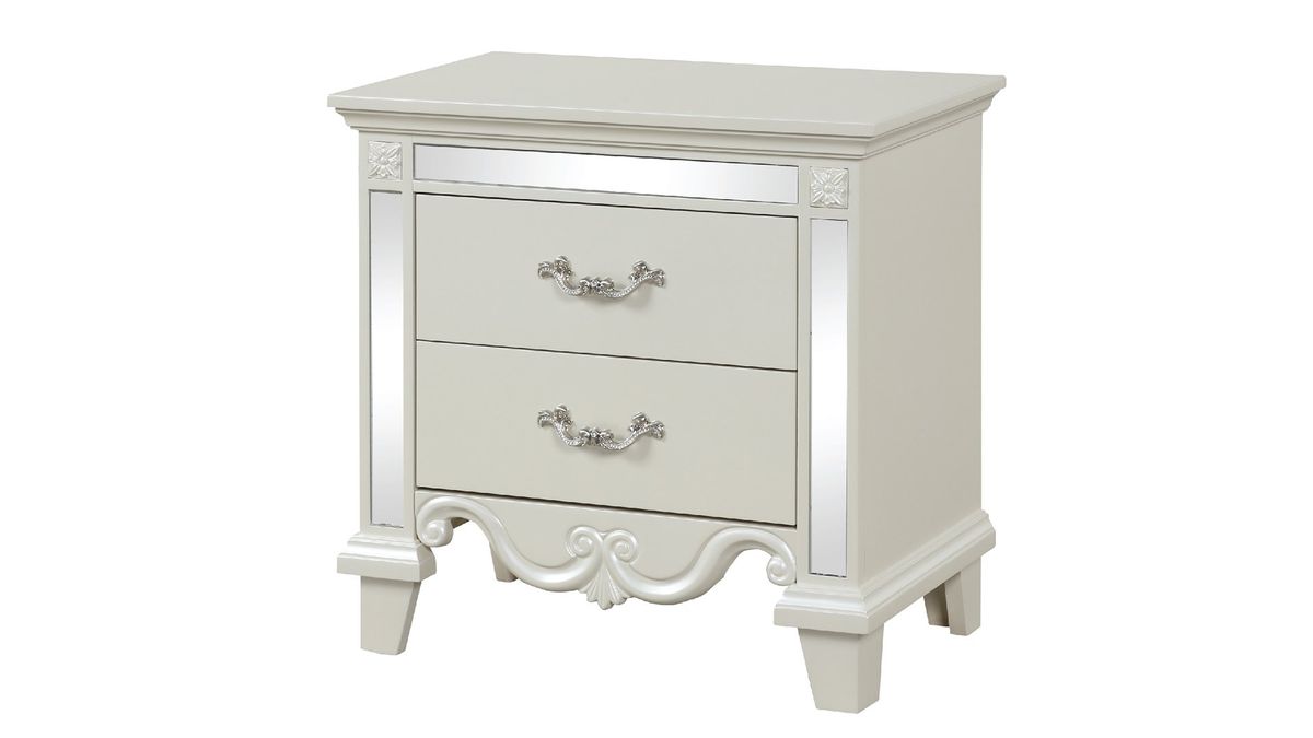 Galaxy Home Milan Nightstand in White - Vida Furniture (Laredo,TX)