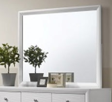 Crown Mark Furniture Evan Mirror in White - Vida Furniture (Laredo,TX)