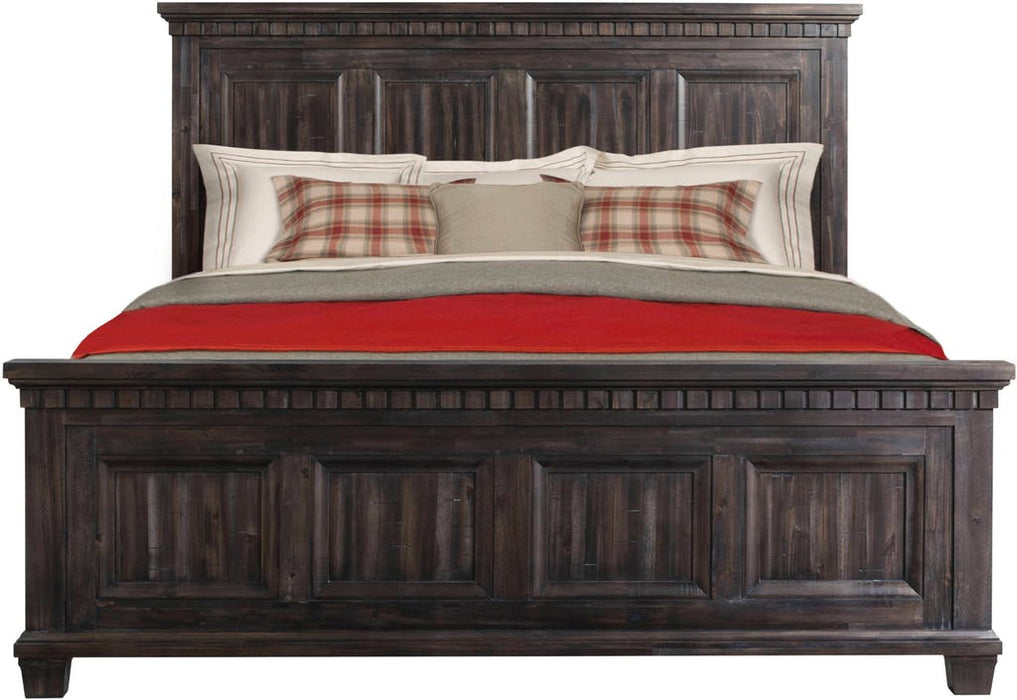 Elements International Morrison King Platform Bed in Smokey Gray Oak Lacquer - Vida Furniture (Laredo,TX)