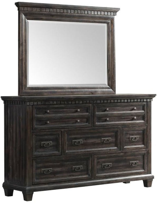 Elements International Morrison Dresser in Smokey Gray Oak Lacquer - Vida Furniture (Laredo,TX)