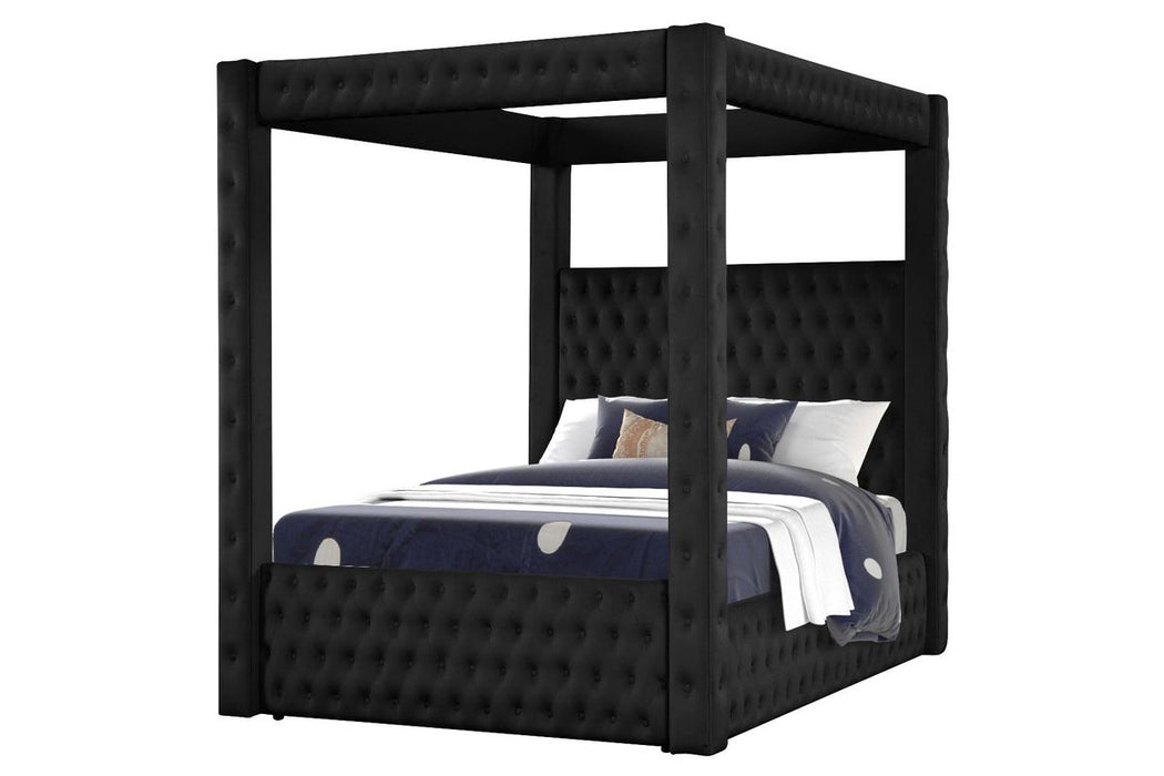 Galaxy Home Monica King Bed in Black - Vida Furniture (Laredo,TX)