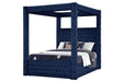 Galaxy Home Monica Queen Bed in Navy - Vida Furniture (Laredo,TX)