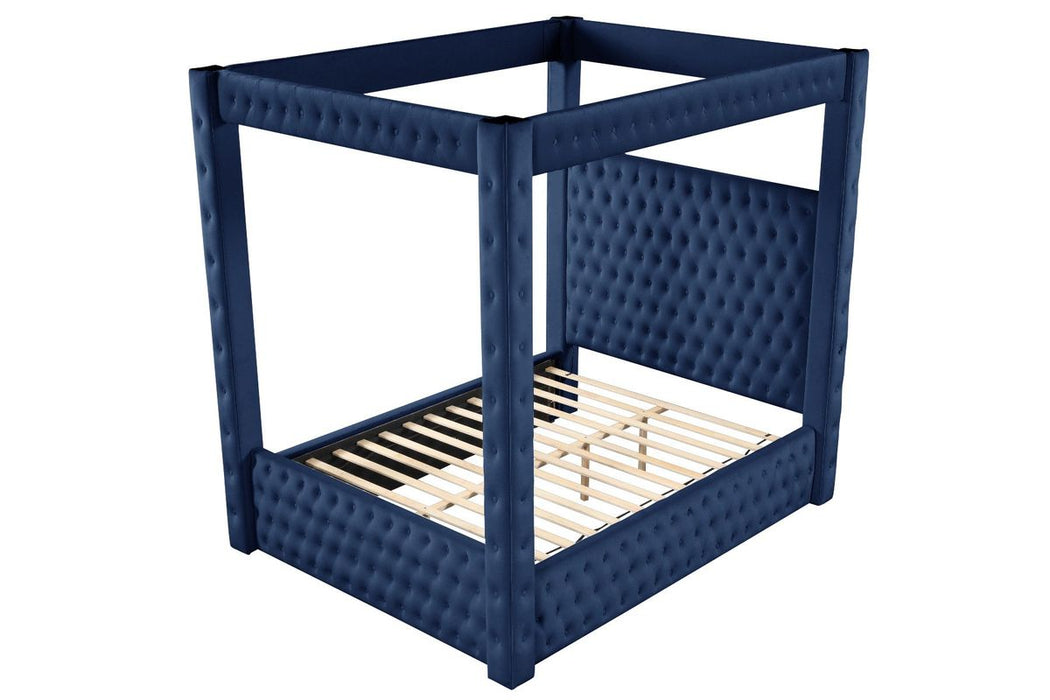Galaxy Home Monica Queen Bed in Navy - Vida Furniture (Laredo,TX)