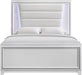 Elements International Moondance Queen Panel Bed in White - Vida Furniture (Laredo,TX)