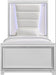 Elements International Moondance Twin Panel Bed in White - Vida Furniture (Laredo,TX)