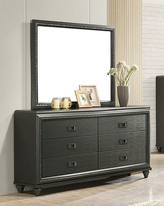 Elements International Moonstone 6 Drawer Dresser in Gray - Vida Furniture (Laredo,TX)