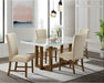 Elements International Morris Dining Table with Marble Top in Espresso - Vida Furniture (Laredo,TX)
