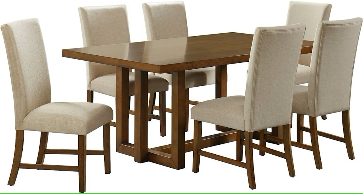 Elements International Morris Dining Table with Wood Top in Espresso - Vida Furniture (Laredo,TX)
