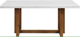 Elements International Morris Dining Table with Marble Top in Espresso - Vida Furniture (Laredo,TX)