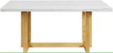 Elements International Morris Dining Table with Marble Top in Natural - Vida Furniture (Laredo,TX)