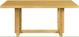 Elements International Morris Dining Table with Wood Top in Natural - Vida Furniture (Laredo,TX)