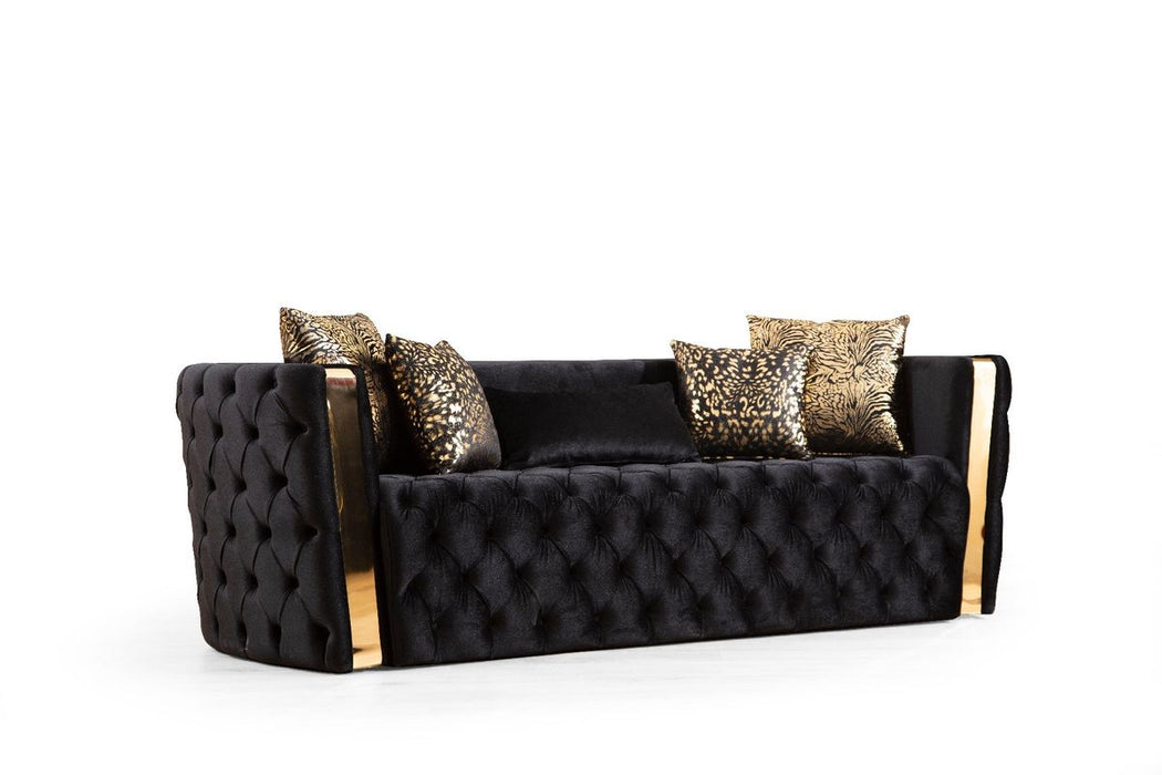 Galaxy Home Naomi Sofa in Black - Vida Furniture (Laredo,TX)