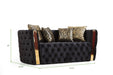 Galaxy Home Naomi Loveseat in Black - Vida Furniture (Laredo,TX)