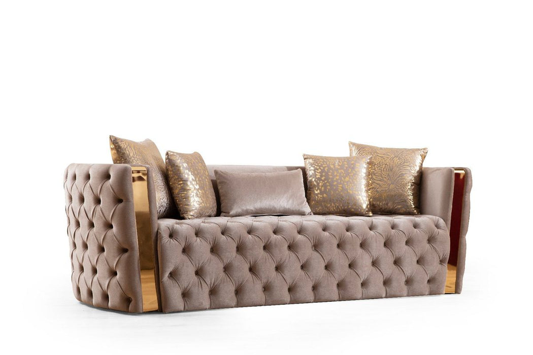 Galaxy Home Naomi Sofa in Taupe - Vida Furniture (Laredo,TX)