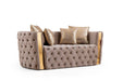 Galaxy Home Naomi Loveseat in Taupe - Vida Furniture (Laredo,TX)