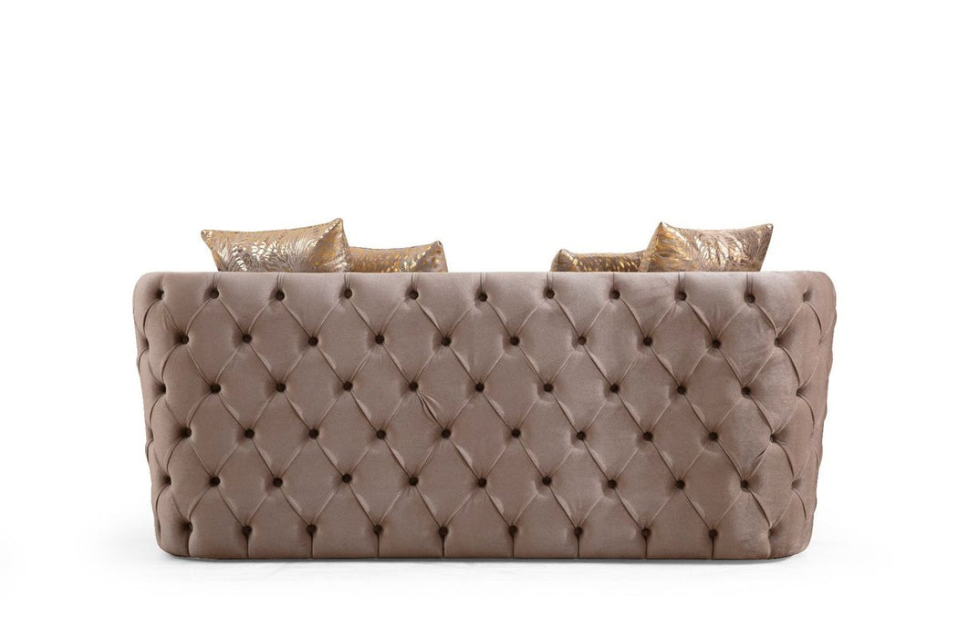 Galaxy Home Naomi Loveseat in Taupe - Vida Furniture (Laredo,TX)