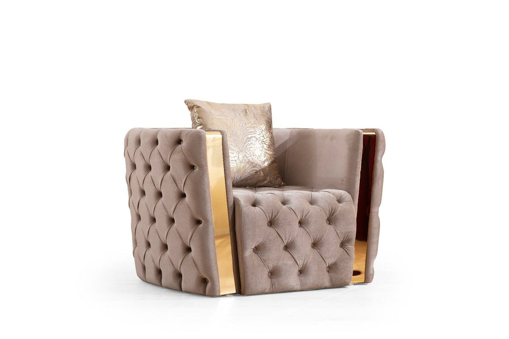 Galaxy Home Naomi Chair in Taupe - Vida Furniture (Laredo,TX)