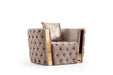 Galaxy Home Naomi Chair in Taupe - Vida Furniture (Laredo,TX)
