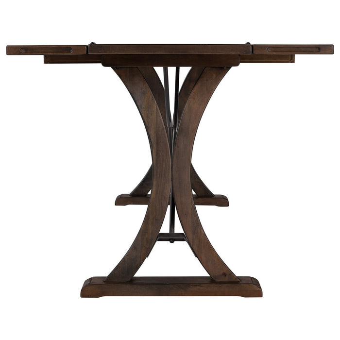 Elements International New Bedford Dining Table in Dark Brown - Vida Furniture (Laredo,TX)