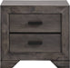Elements International Nathan Night Stand in Gray Oak Lacquer - Vida Furniture (Laredo,TX)