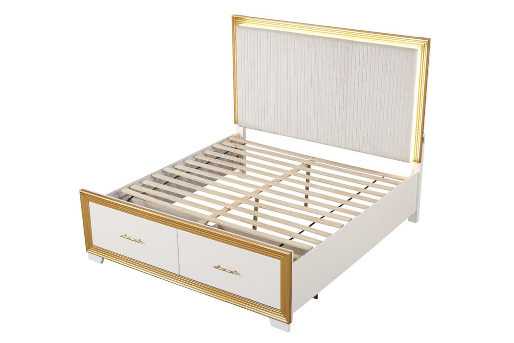 Galaxy Home Obsession King Bed in White - Vida Furniture (Laredo,TX)