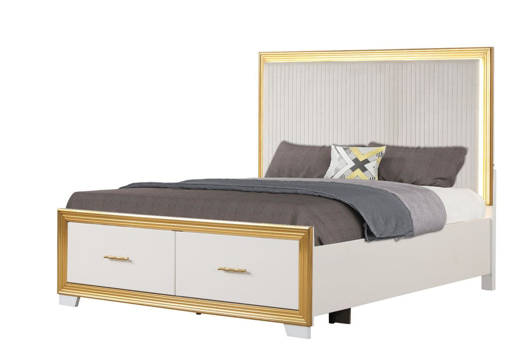 Galaxy Home Obsession King Bed in White - Vida Furniture (Laredo,TX)