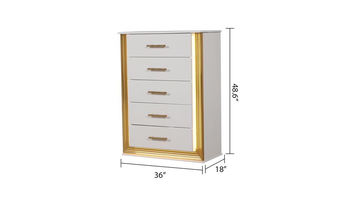 Galaxy Home Obsession Chest in White - Vida Furniture (Laredo,TX)