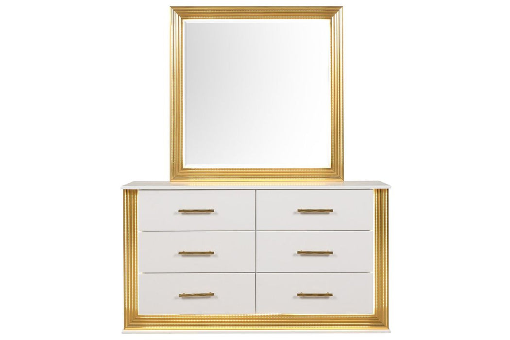Galaxy Home Obsession Mirror White - Vida Furniture (Laredo,TX)