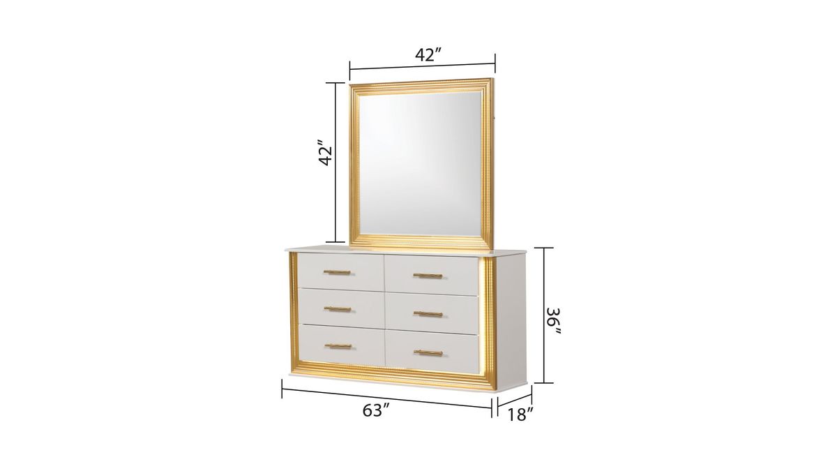 Galaxy Home Obsession Dresser in White - Vida Furniture (Laredo,TX)