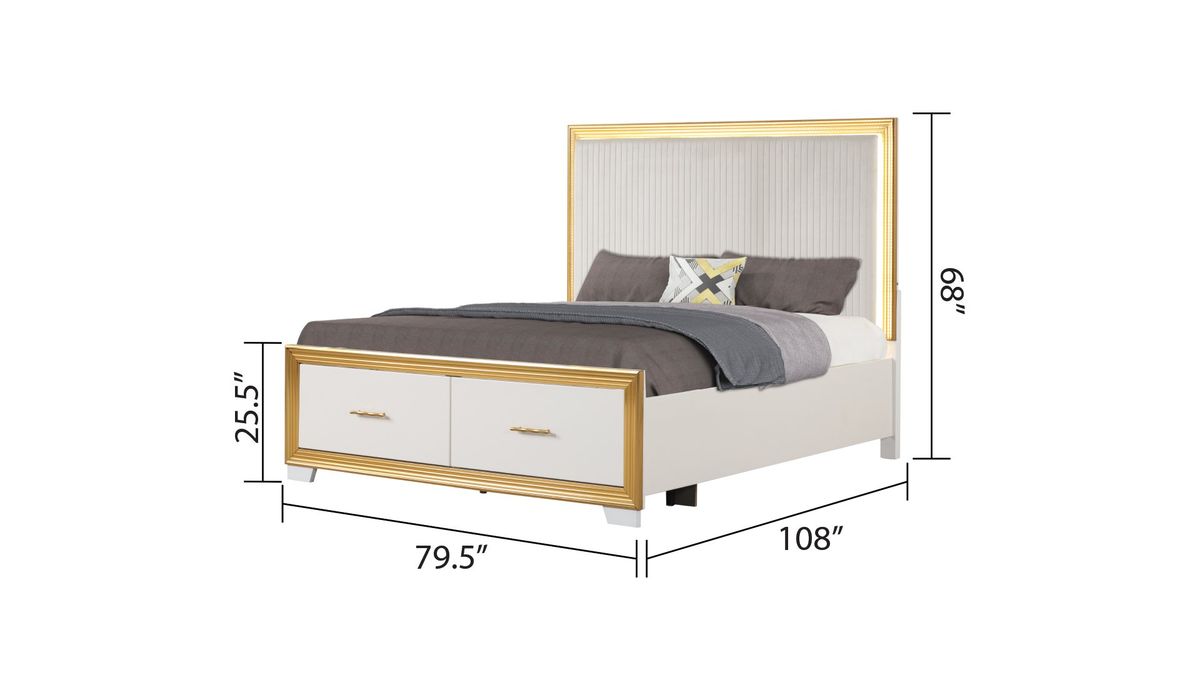 Galaxy Home Obsession King Bed in White - Vida Furniture (Laredo,TX)