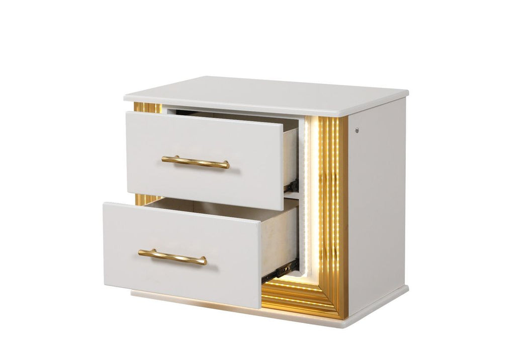 Galaxy Home Obsession Nightstand White - Vida Furniture (Laredo,TX)