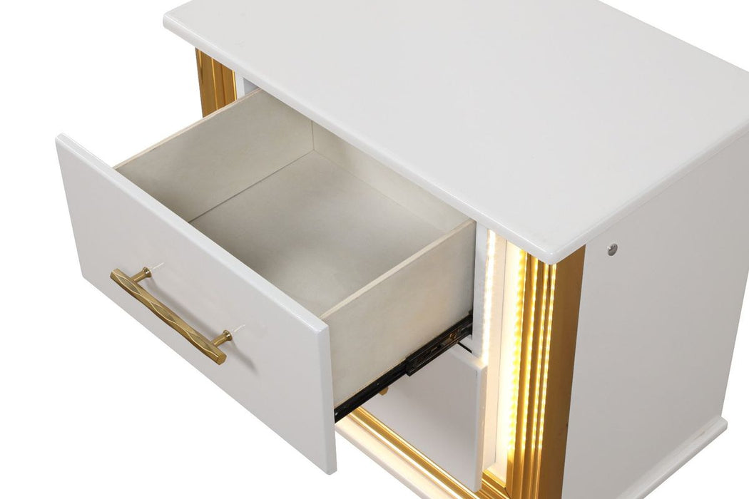 Galaxy Home Obsession Nightstand White - Vida Furniture (Laredo,TX)