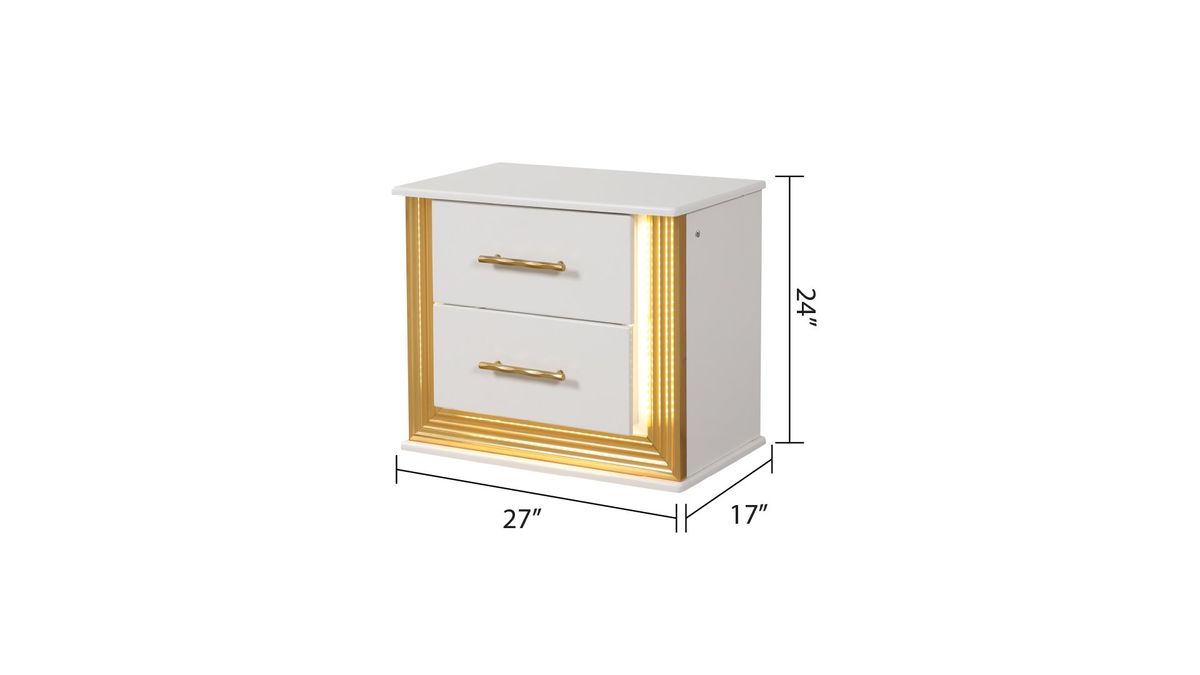 Galaxy Home Obsession Nightstand White - Vida Furniture (Laredo,TX)